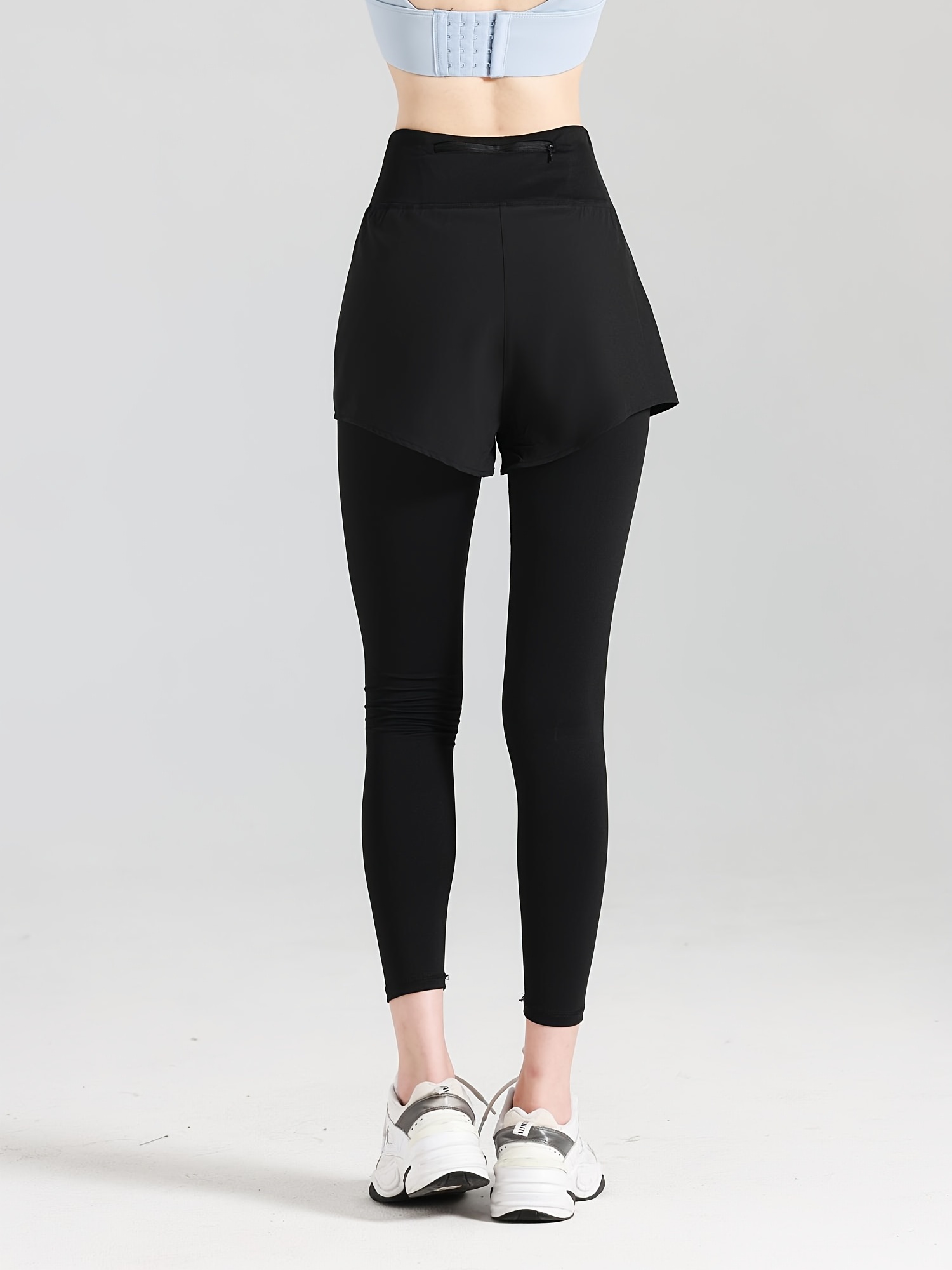 Solid Color Tummy Control See Yoga Pants High Stretch - Temu