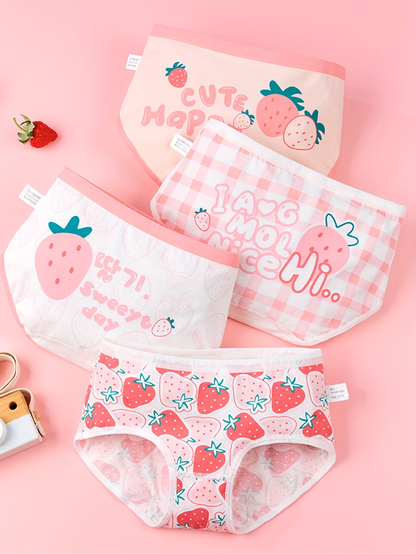 Girls Cute Bear Print Breathable Soft Boxer Briefs Soft - Temu