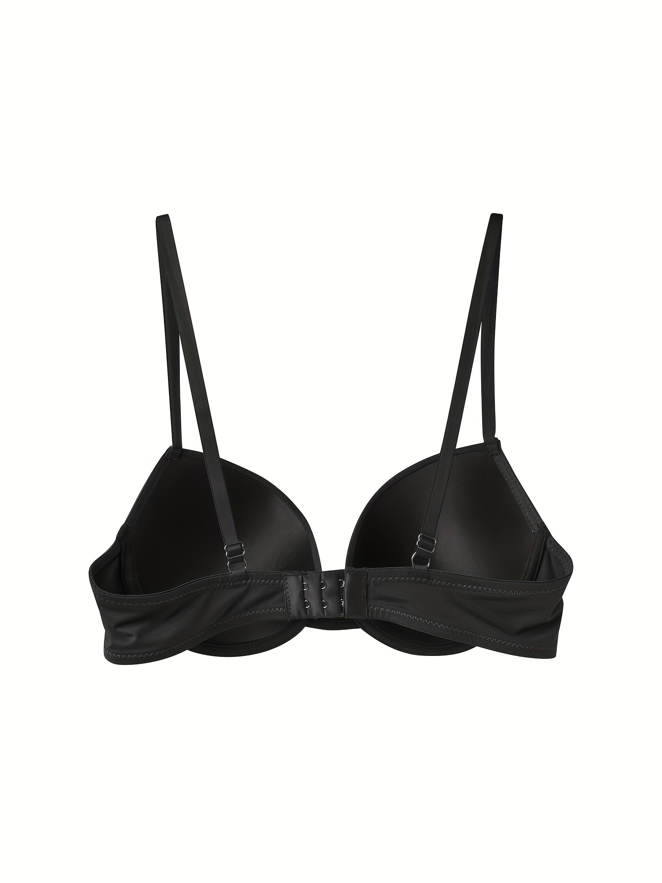 Black cotton underwired push-up bra, Bras