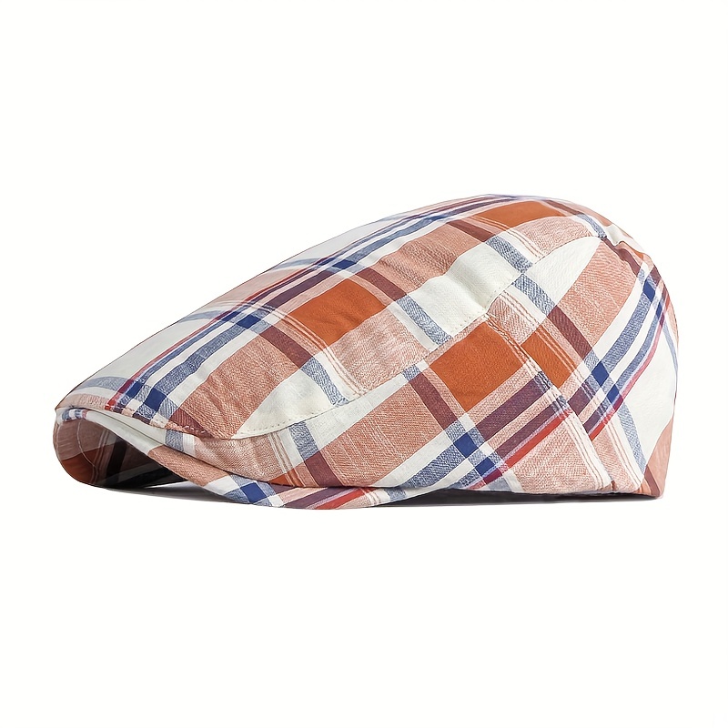 Checkered Beret Hat Men's And Women's Classic Octagonal Hat