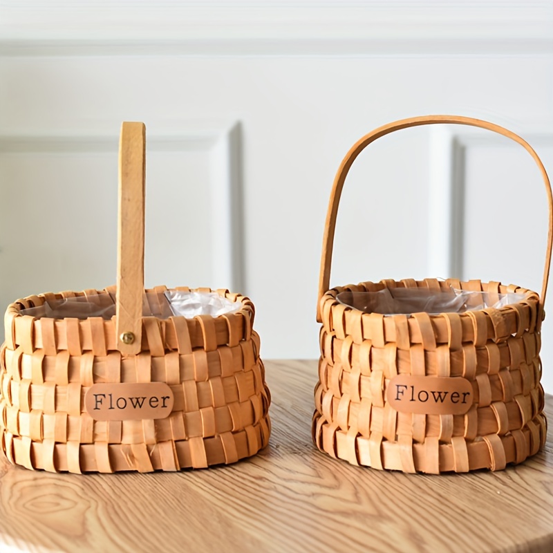 Flower Girl Basket, Hand-woven Wooden Flower Basket, Rectangular Hand-held,  Wooden Flower Basket, Flower Arrangements Basket, Rattan Woven Succulent  Plant Basket, Bridesmaid Gifts, Bride, Bachelorette Party, Wedding  Decorations For Reception - Temu Germany