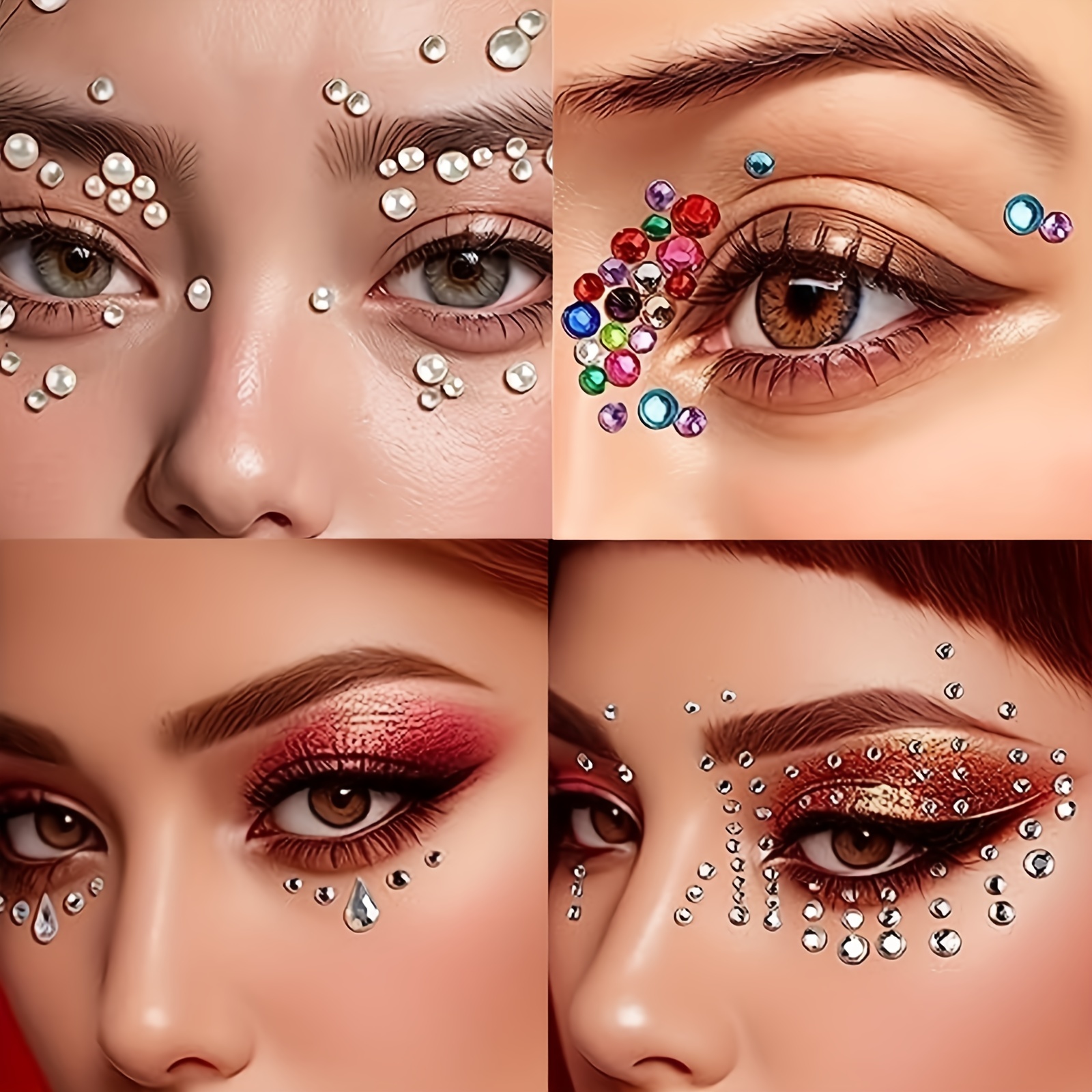 Glitter 3D Face Rhinestones Glass Sticker Makeup Body Jewelry
