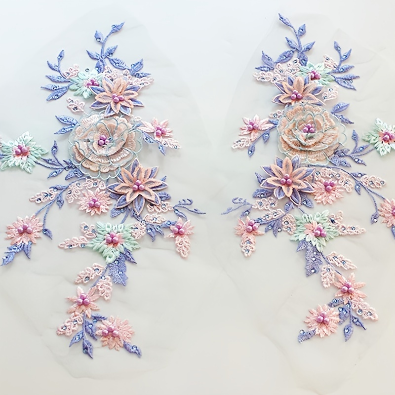 Beaded Applique Three dimensional Flower Embroidery - Temu
