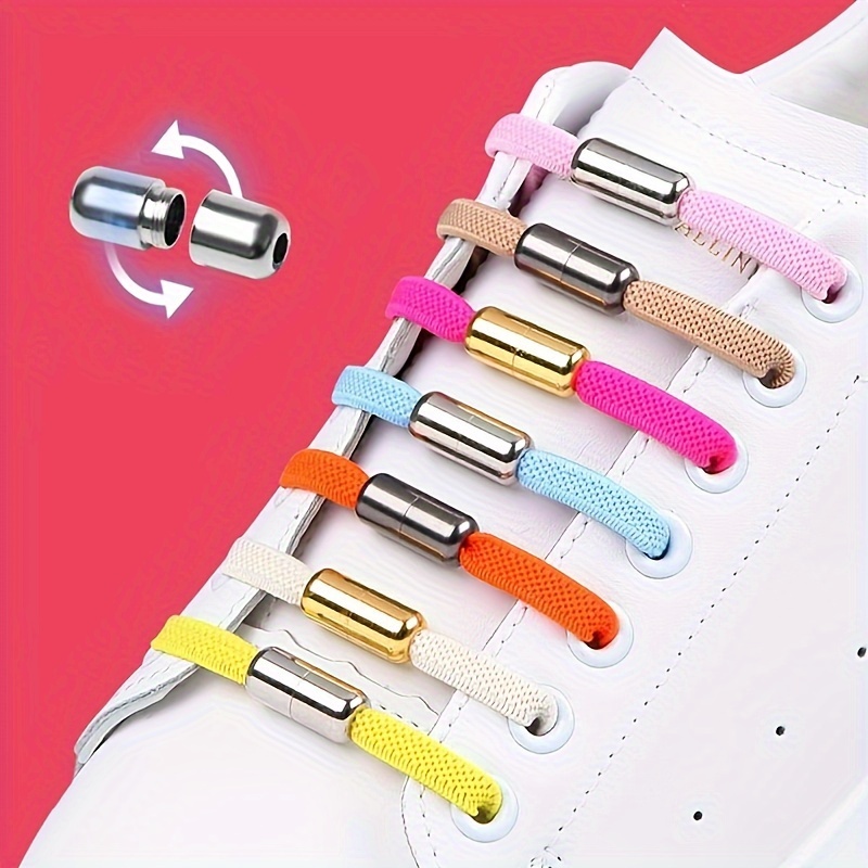 A Set of Two 100Cm Long Colorful Elastic Shoelaces with Two Metal Capsule Clips Included.