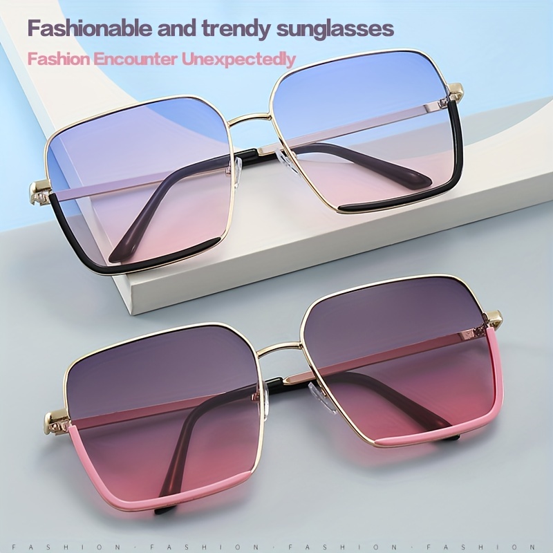 Oversized Square Fashion Sunglasses For Women Polarized Gradient Uv400 Sun  Shades For Driving Shopping Party - Temu