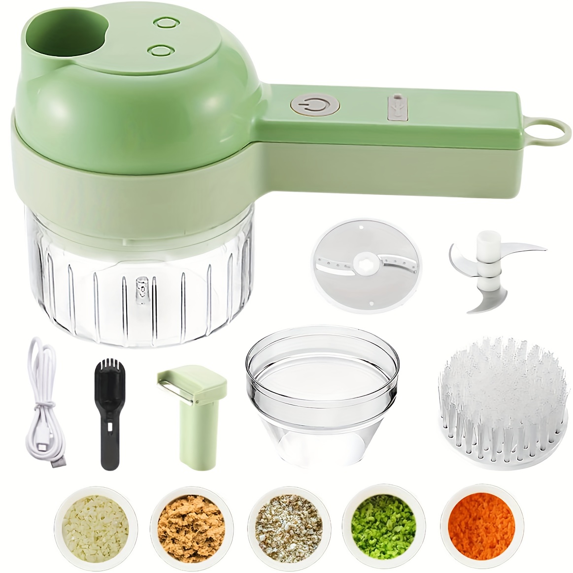 Electric Mini Vegetable Chopper, Food Chopper, Garlic Slicer Veggie, Salad,  Lettuce, Onion, Chili Crusher, Tomato Dicer Chopper Cutter & Ginger Meat