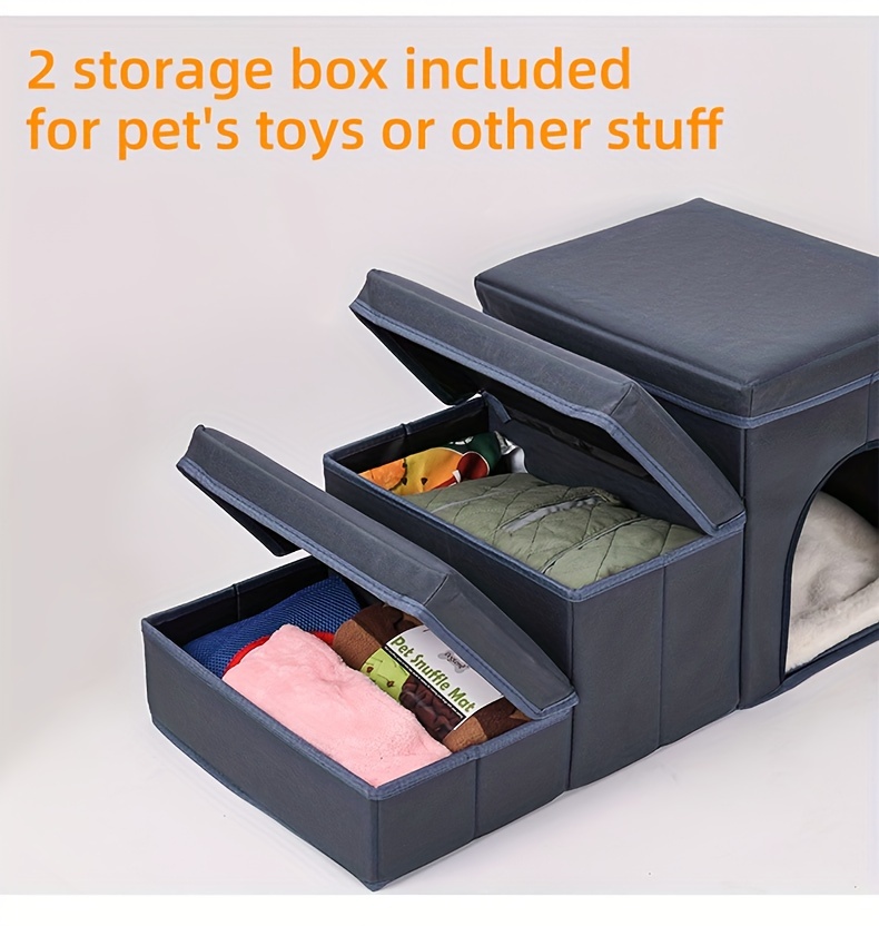 Dog Stairs Foldable Dog Steps Storage Condo Puppy Climbing Temu