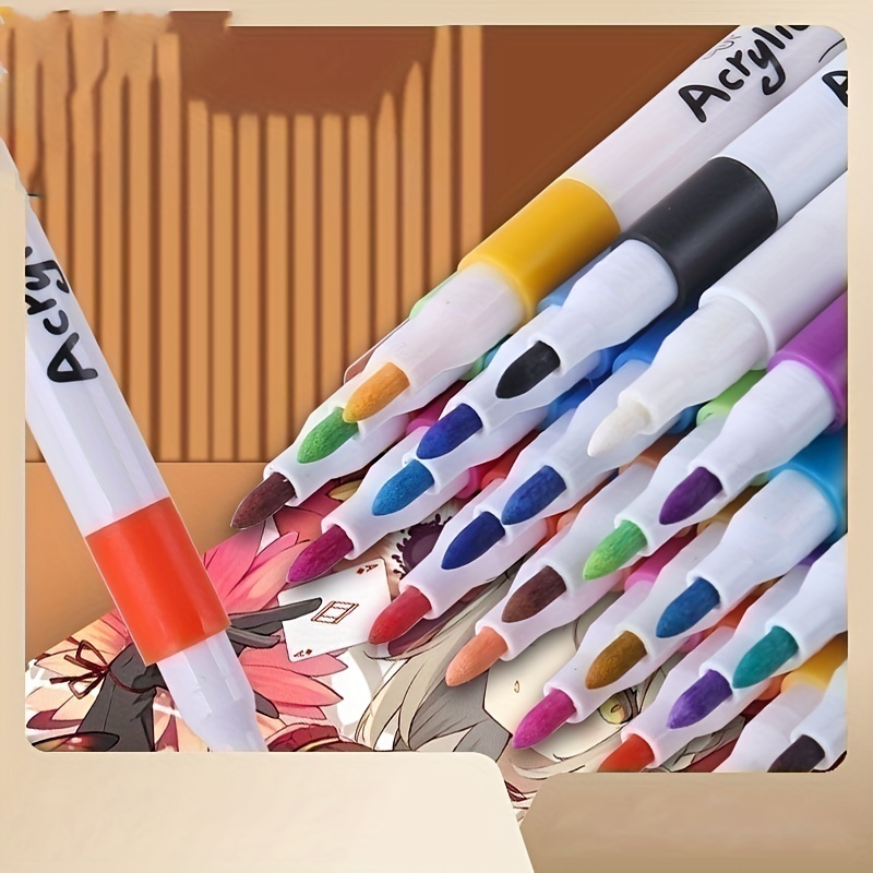 Acrylic Paint Pen, Water Based, Extra Fine Point, 18 Colors, Odorless  Opaque Ink