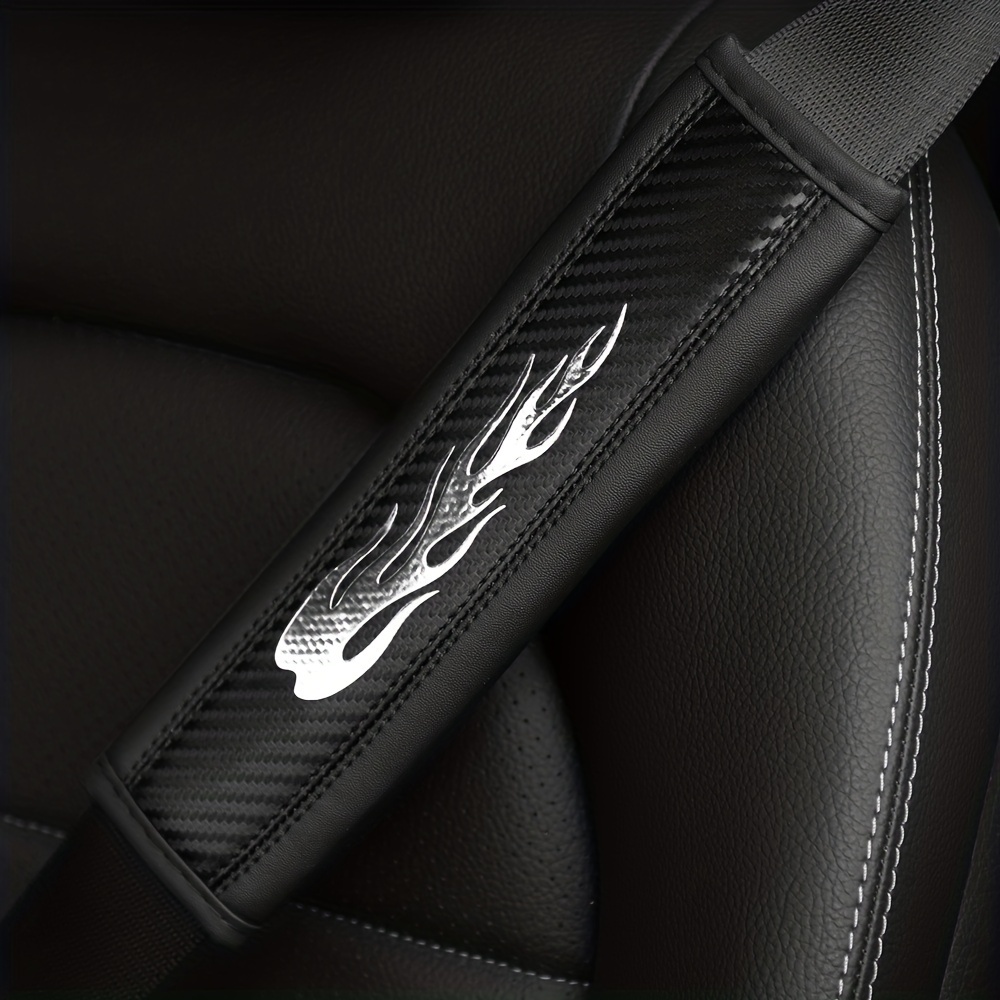 Carbon Fiber Leather Pattern Shoulder Protector Set for Car Seat Belt