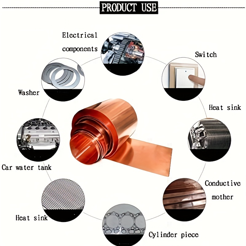  LTKJ 1pc 99.9% Pure Copper Foil Sheet Thin Cu Metal Foil Roll  0.1 x 100 x 1000MM 39 : Industrial & Scientific