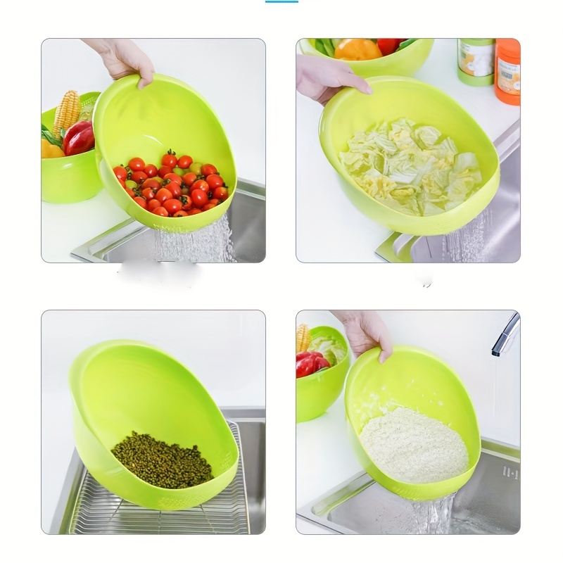 Kitchen Colander Strainer Set, Colander Plastic Set, Portable Food  Strainer, 6Pcs Drain Basin and Basket for Washing and Draining Fruit,  Vegetables