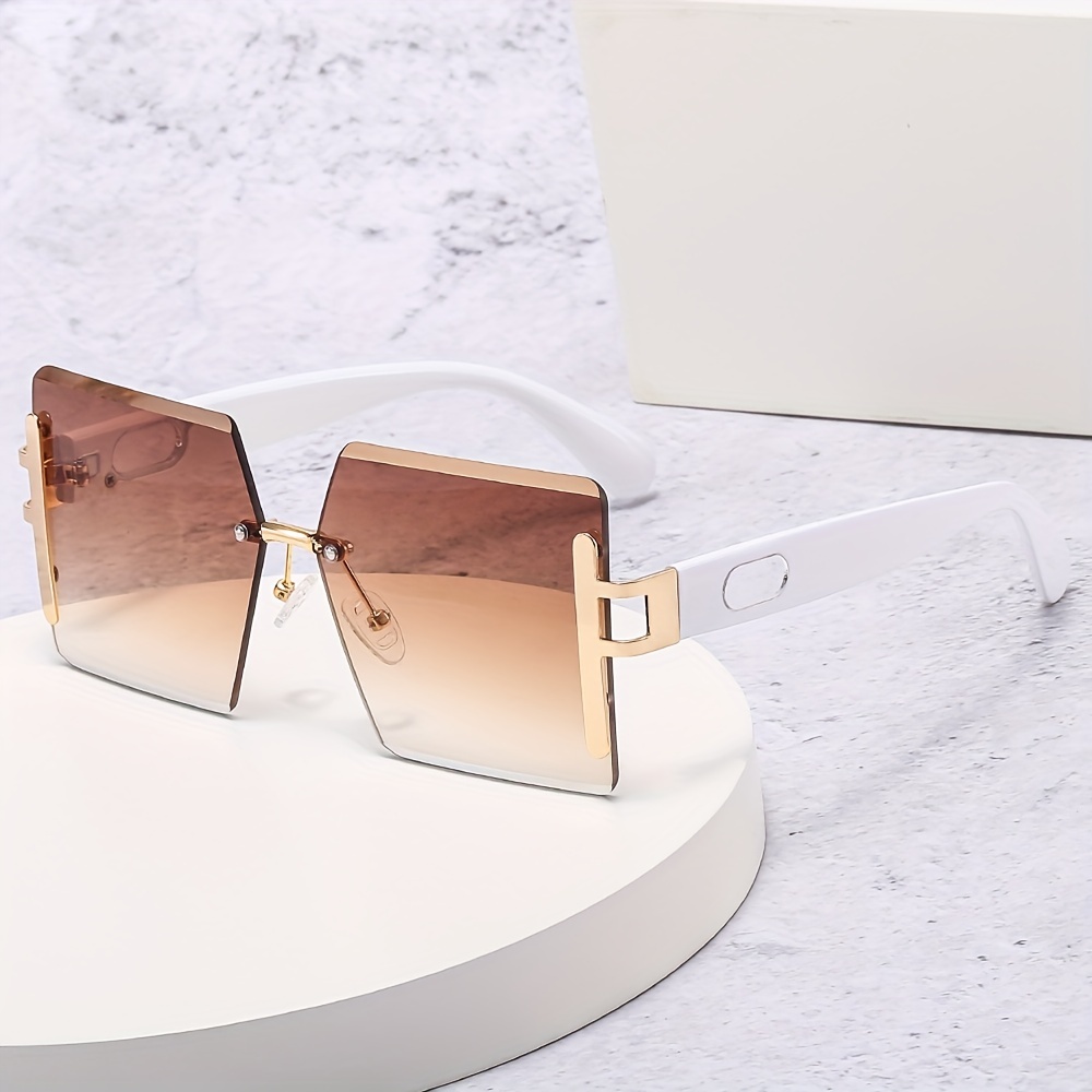Oversized Square Frame Sunglasses Gradient Lens Glasses