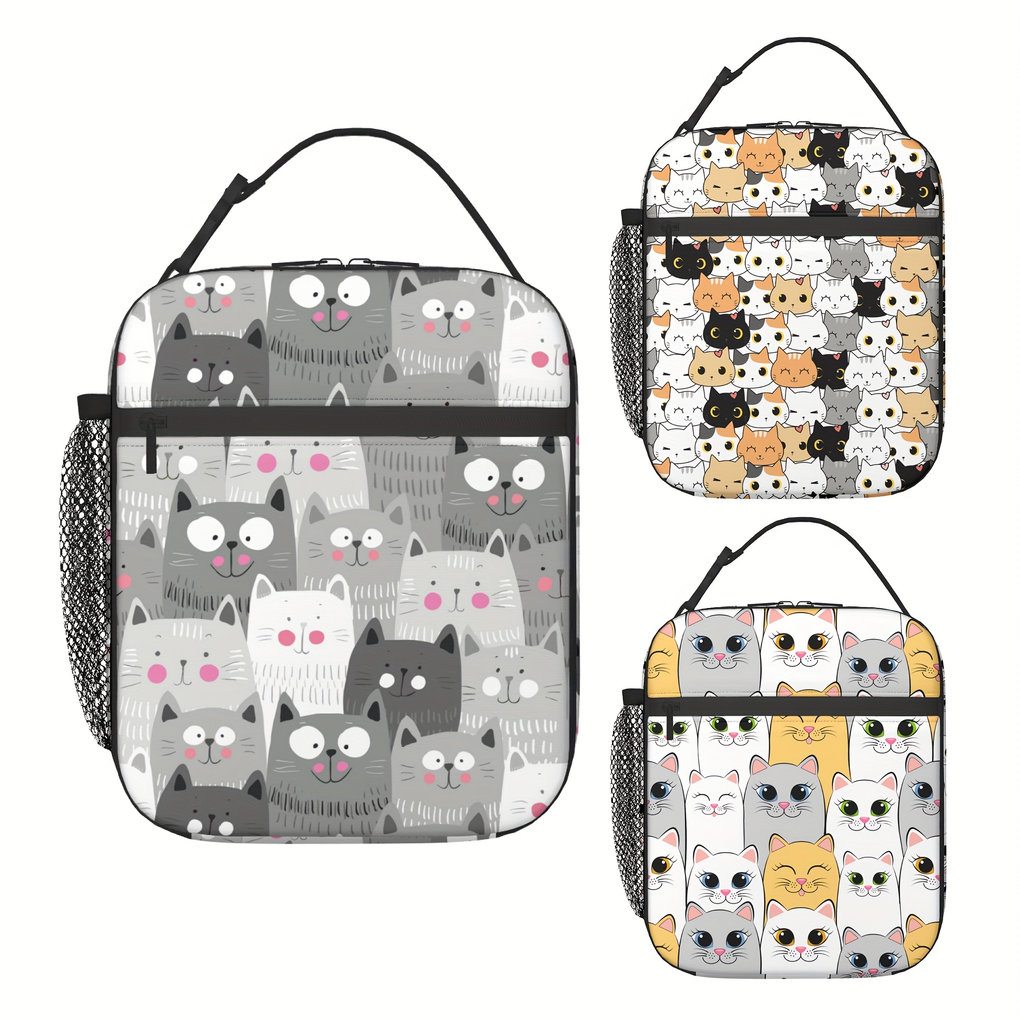 Funny Japanese Anime Lunch Bag Cute Kawaii Cats Picnic Lunch Box