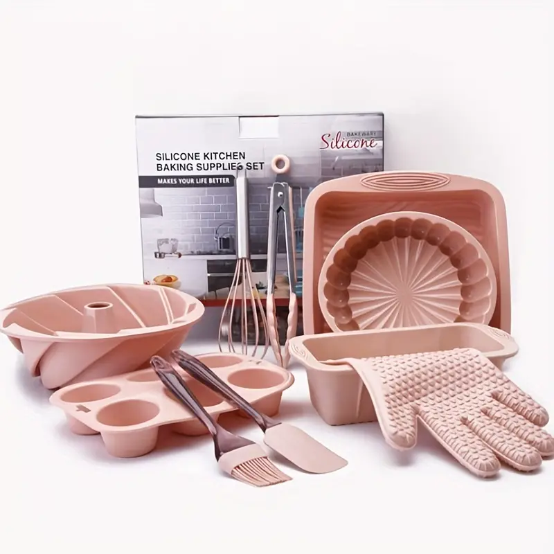 Baking Tools Set, Including Silicone Cake Cupcake Molds, Heat Resistant  Glove, Tong, Oil Brush, Whisk And Spatula, Diy Baking Tools Set, Kitchen  Gadgets, Kitchen Accessories, Home Kitchen Items - Temu