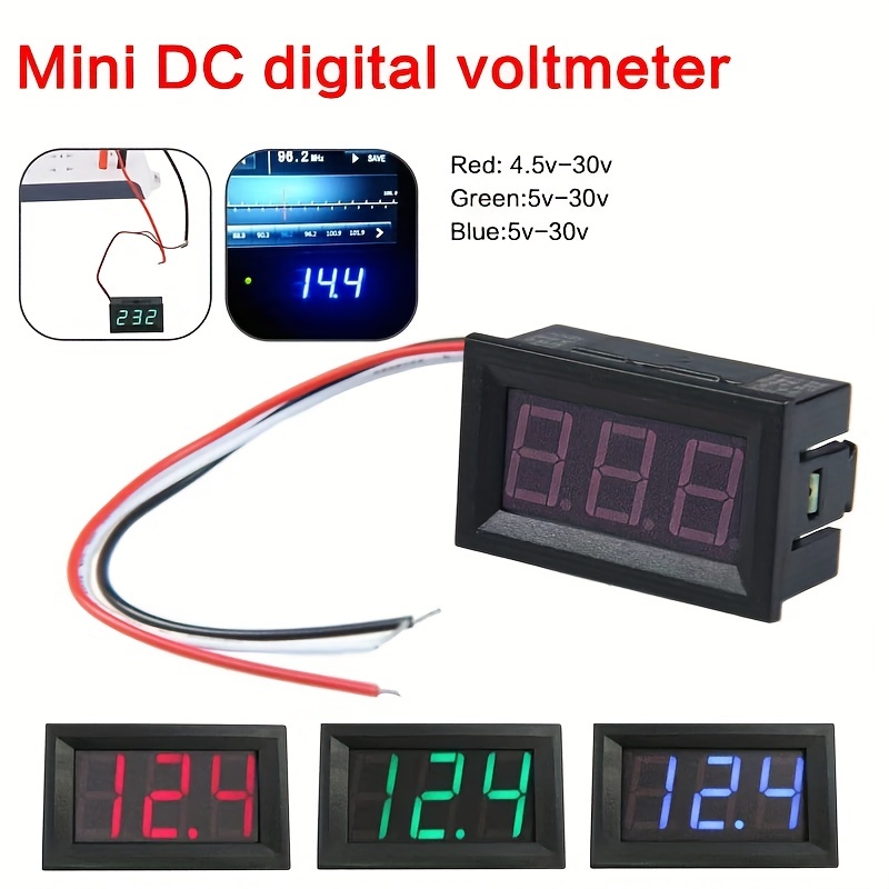 Voltímetro Digital 4.5v 30v Medidor Panel Voltaje Rojo / - Temu