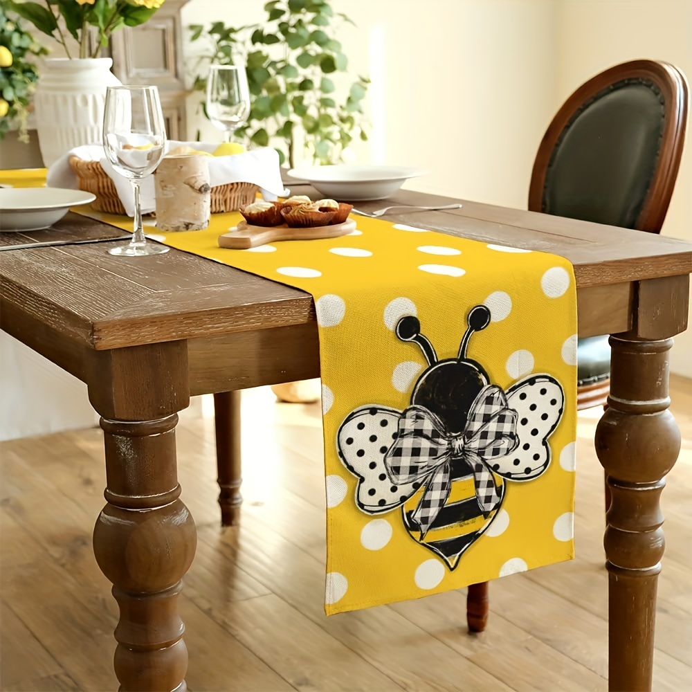 Summer Bumble Bee Linen Table Runners Kitchen Table Decorations