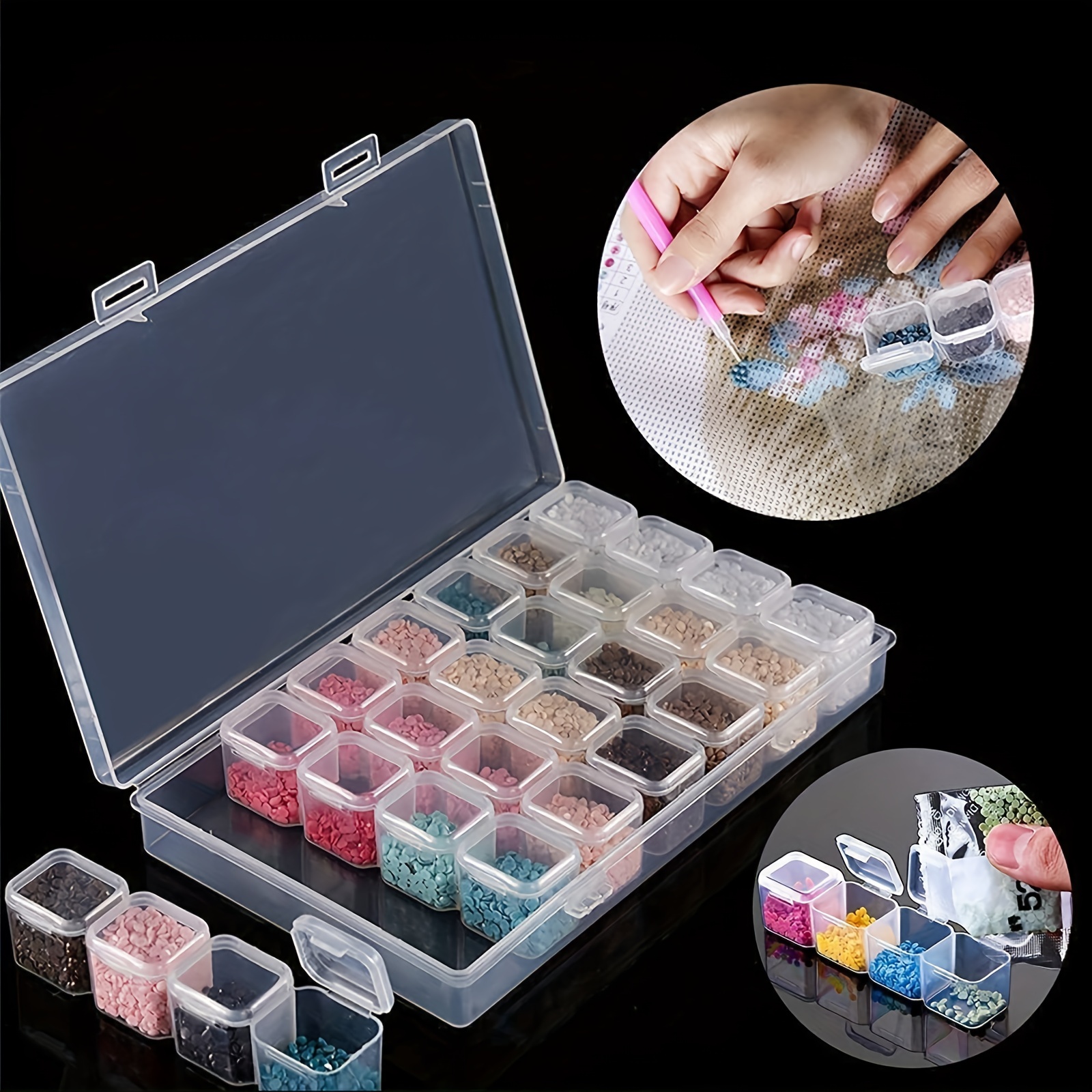 DIY Diamond Painting Storage Box Full Drill Cross Stitch Embroidery Diamond  Art Storage Case Foldable for