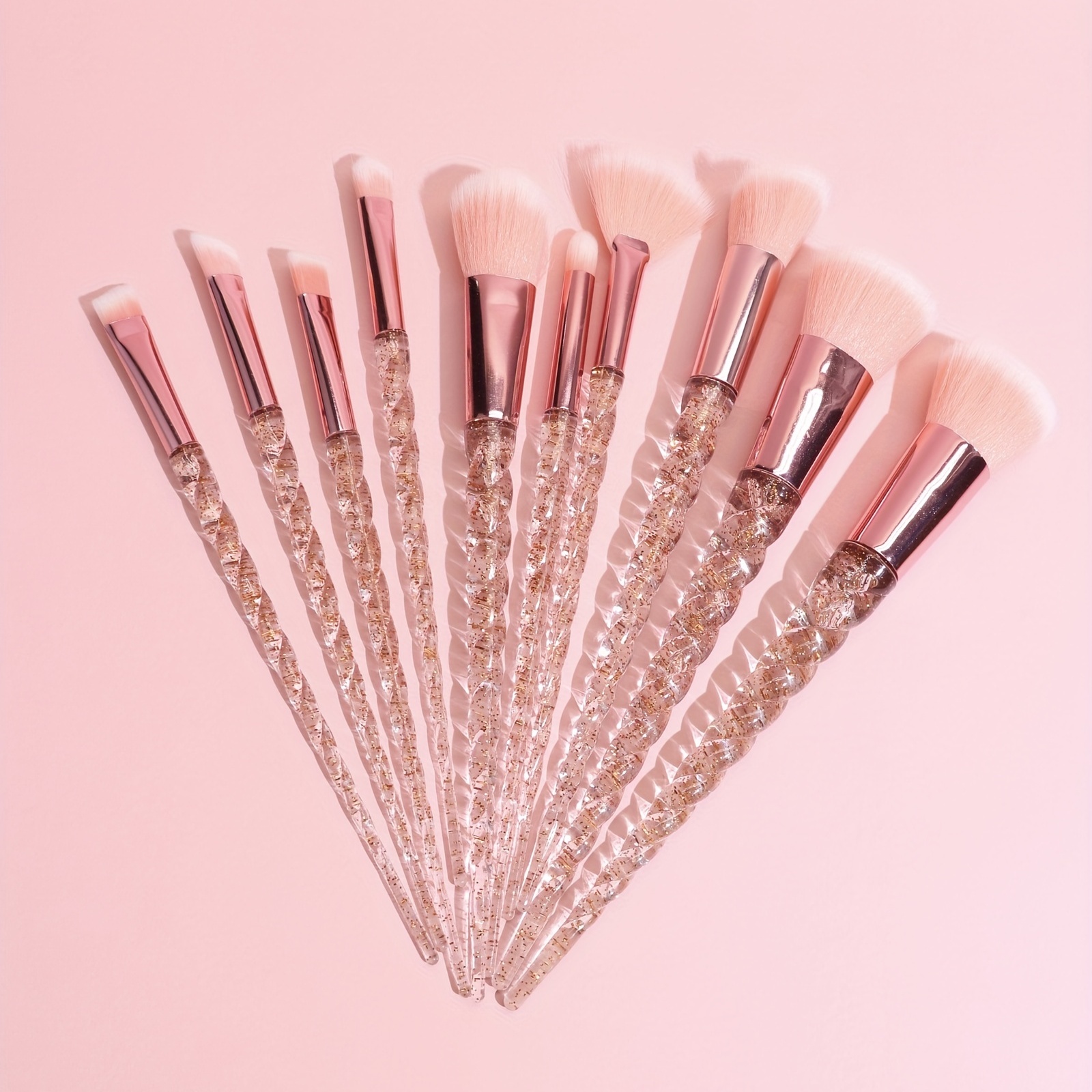 Personalised Pink Makeup Brush Set Diamonte Makeup Brushes Powder