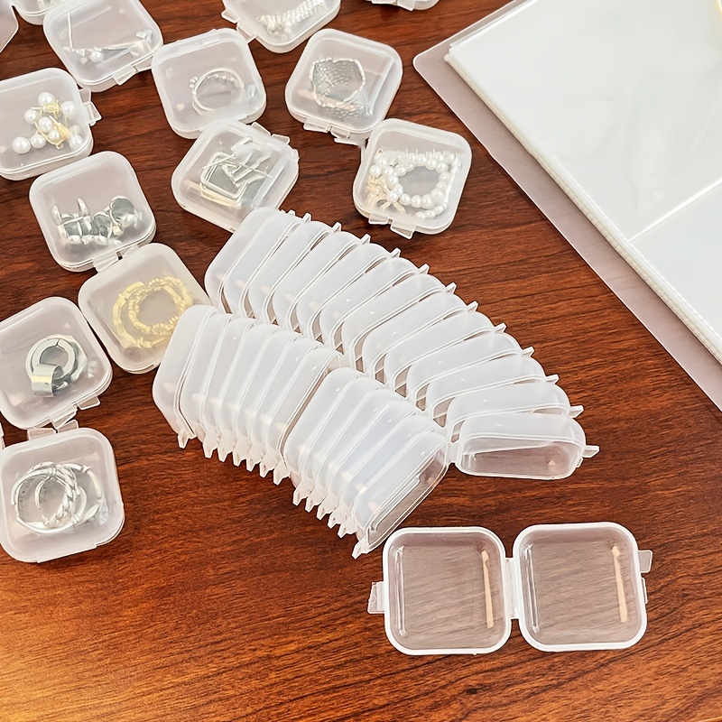Plastic Transparent Small Box Square Earplug Jewelry Earring - Temu Canada