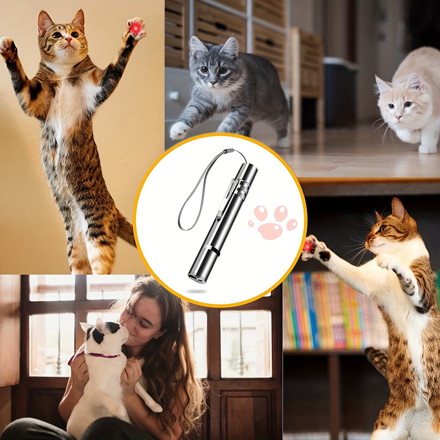 High Quality 2 in 1 Cat LED Laser Pointer Toy