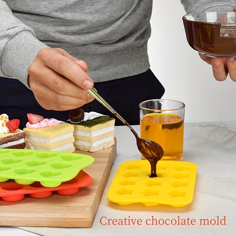 Silicone Molds For Baking Molds Silicone Shapes, Chocolate Molds, Soap Molds,  Square Heart Star Baking Molds, Diy Candy Ice Cube Cake Decoration Moulds -  Temu