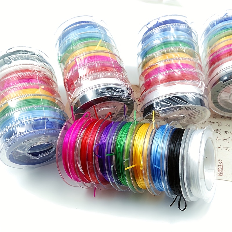 Resilient Elastic Bead String With 15 Colors For Diy - Temu