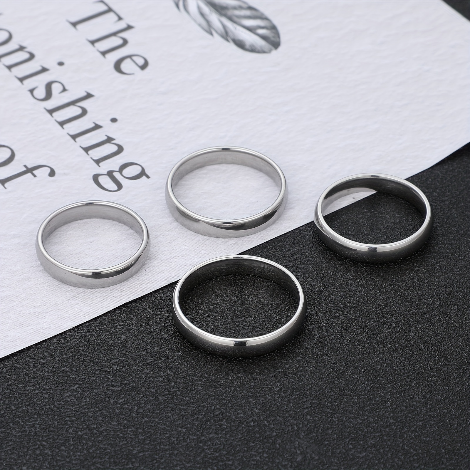 Titanium Steel Ring Non Fading Solid Ring 4 Sizes