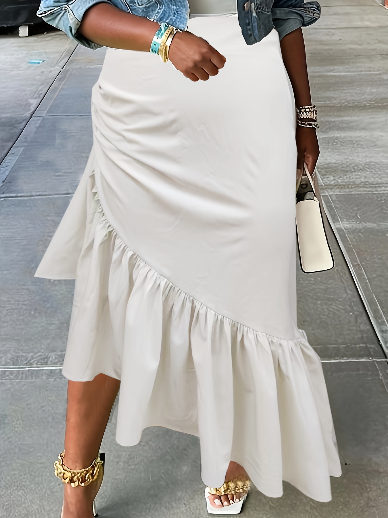 Plus Size White Skirts For Women - Temu Australia