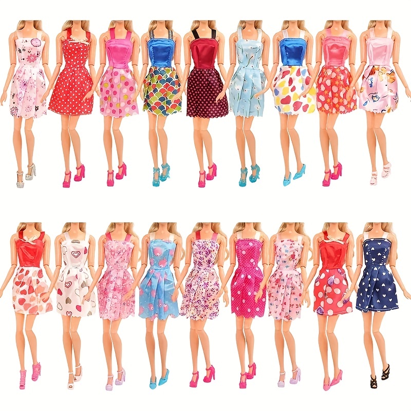 26pcs Mixed Style Mini Skirts, Necklace, Shoes Doll Accessories Set