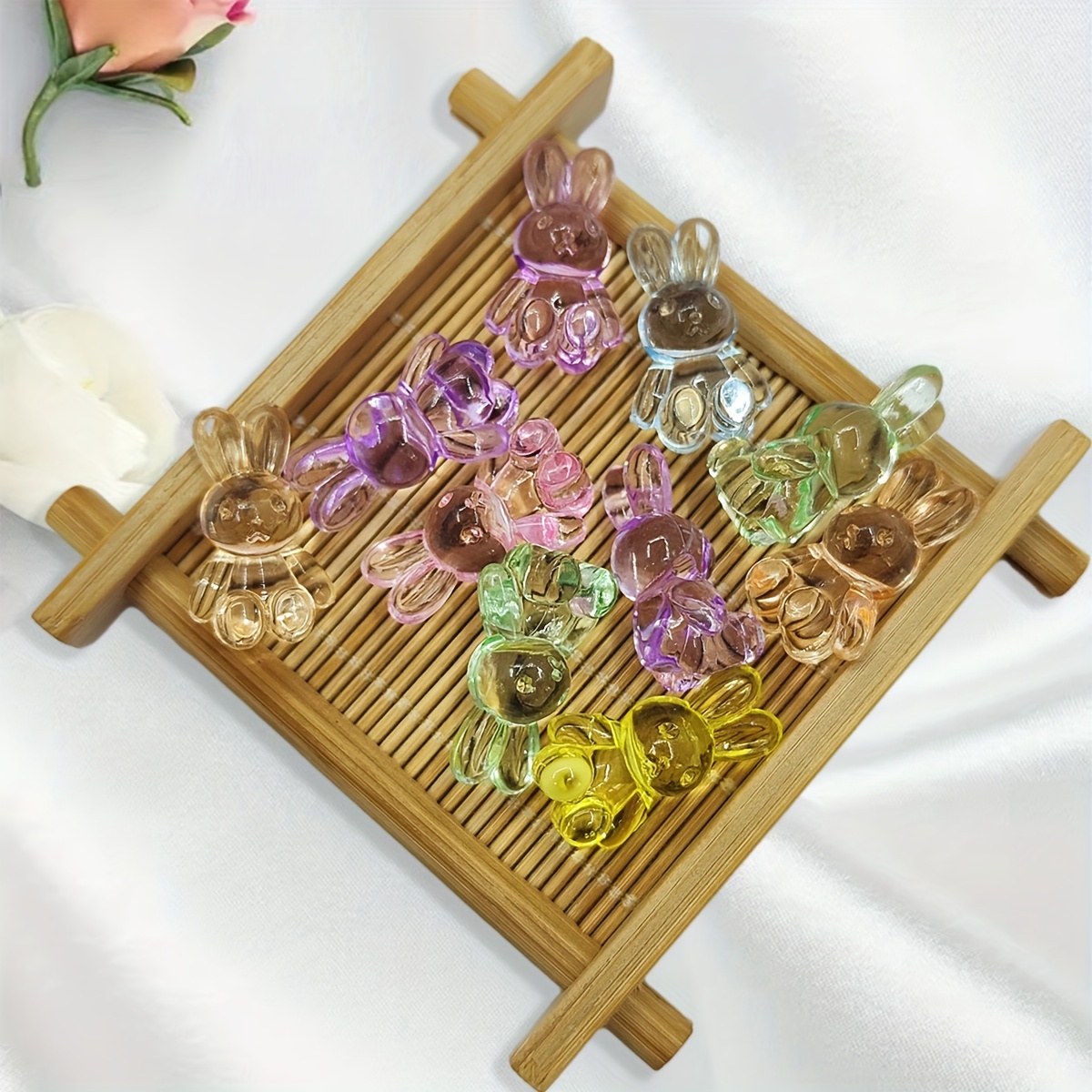 Cute Acrylic Transparent Uv Plated Colorful Hanging Hole Rabbit Head Beads  Acrylic Animal Charms Diy Handmade Bracelet Pendant Easter Jewelry  Accessories - Temu