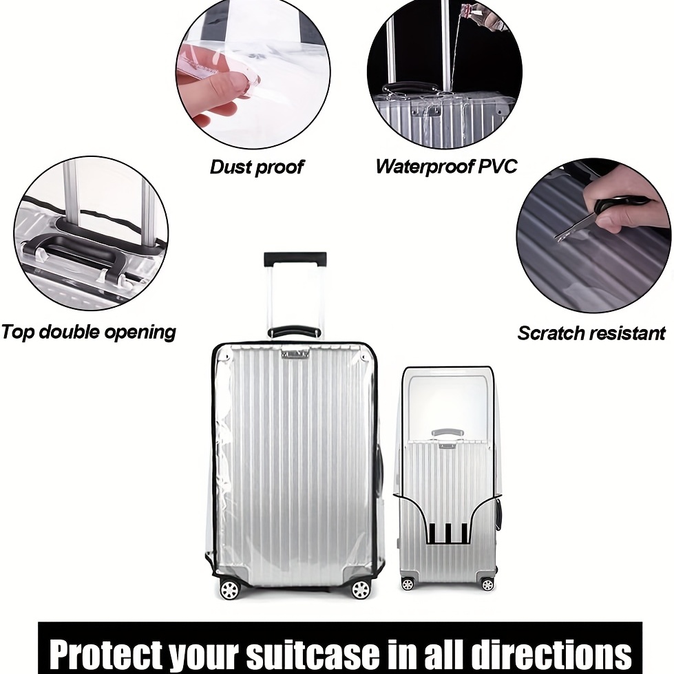Clear Suitcase Cover 20 24 28 Waterproof Pvc Suitcase - Temu