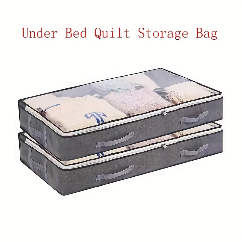 Under Bed Shoe Storage Organizer for Closet Fits 24 Pairs-Sturdy Underbed Shoe Containers Box Bedding Storage Organizador de Zapatos with Clear Cover