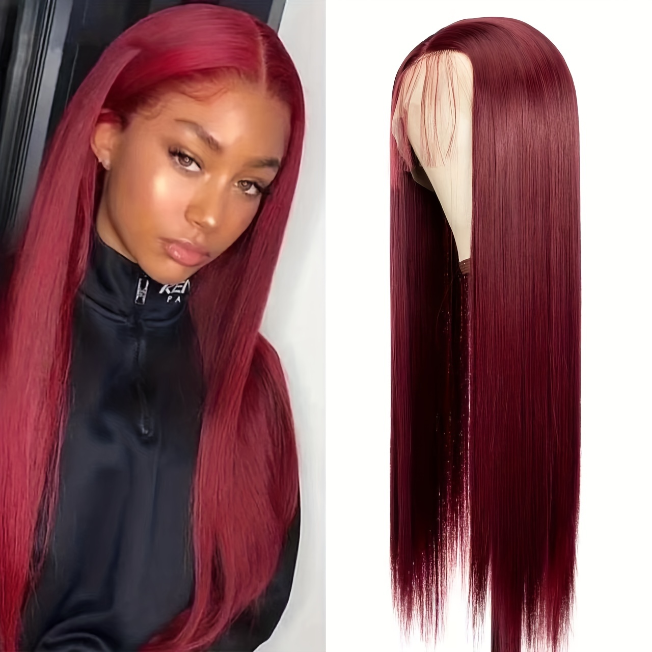 9*6 Ombre Burgundy Lace Front Braided Wigs Curly Ends Long - Temu