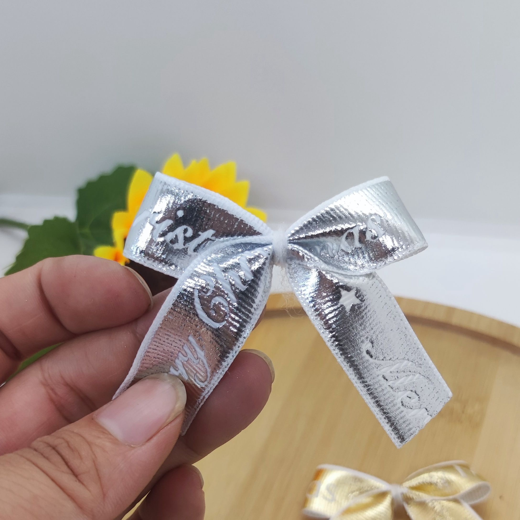 Christmas Decoration Bows Bright Gold Ribbons Bright - Temu