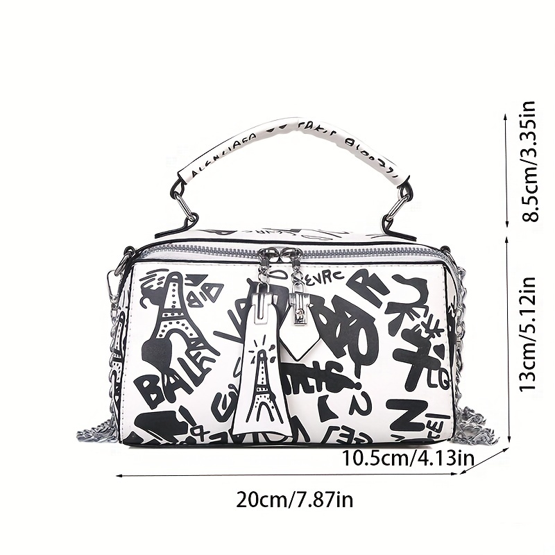 Balenciaga Everyday Graffiti Leather Crossbody Bag