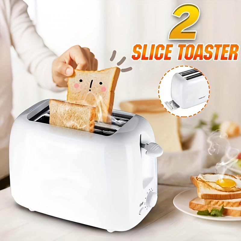 Household Stainless Steel Toaster With Double Slots, Automatic Mini  Breakfast Toast & 2-slice Heating Device, Plug-in Design (eu/us Standard)