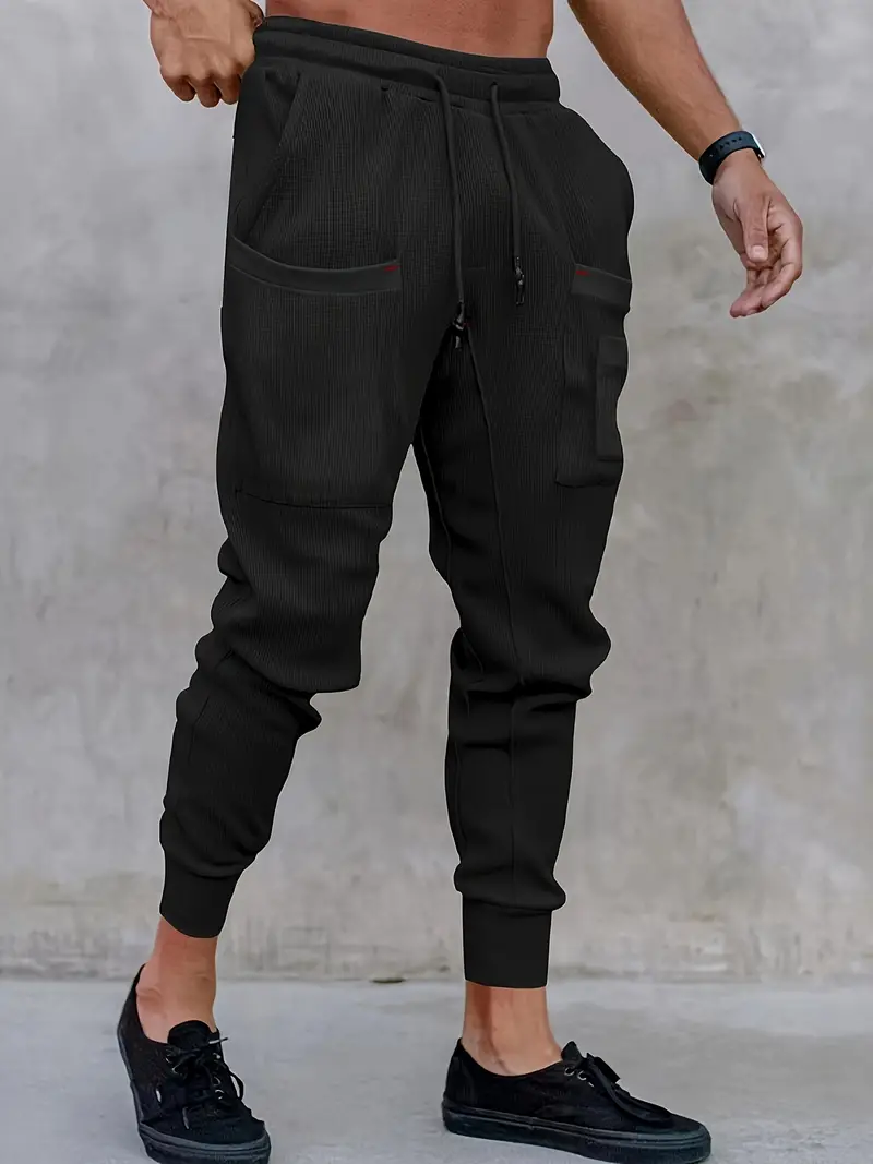 Men's Breathable Tapered Pants Joggers Casual Stretch Sports - Temu Canada