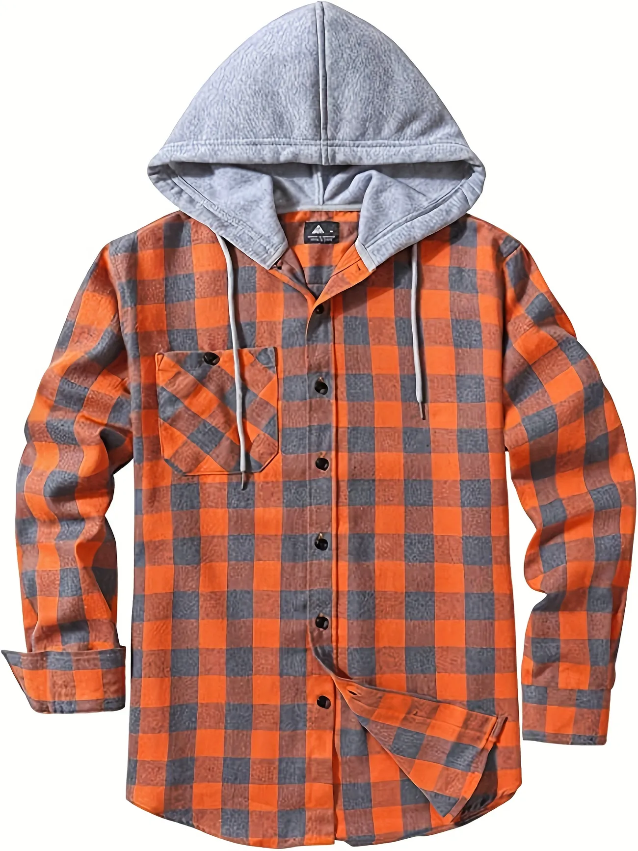 Drawstring Hooded Flannel Shirt, Men's Casual Various Colors Plaid