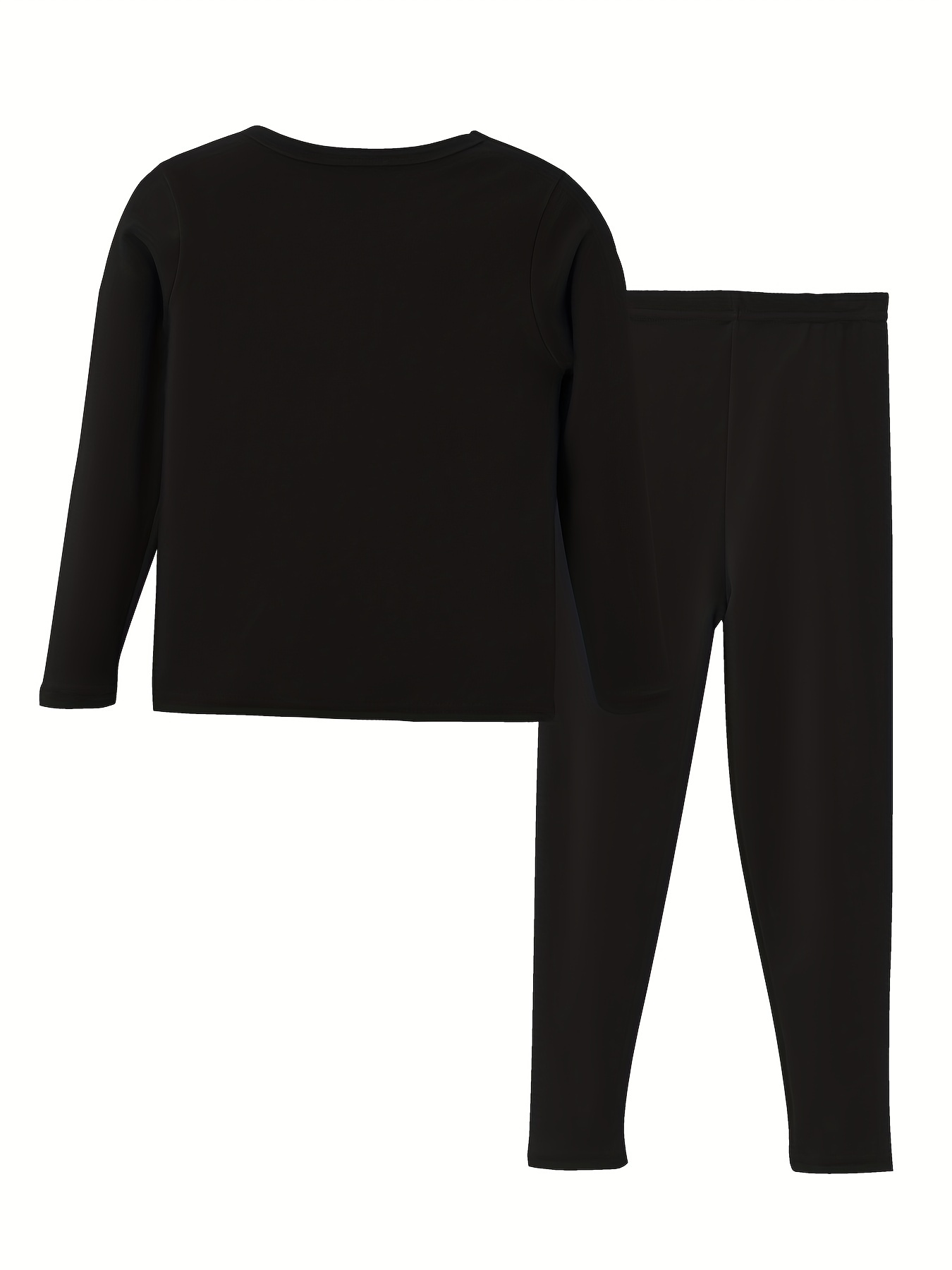Kid's Thermal Underwear Solid Color Long Sleeve Top Pants - Temu Canada