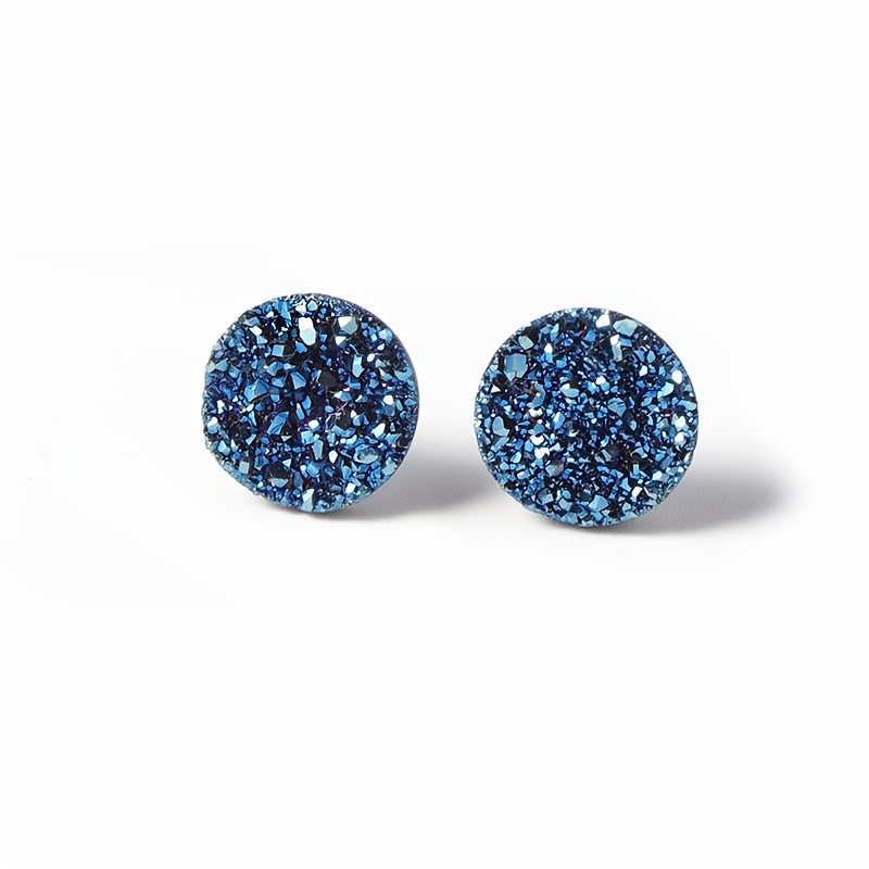 Men's Crystal Stud Earrings, Elegant Design