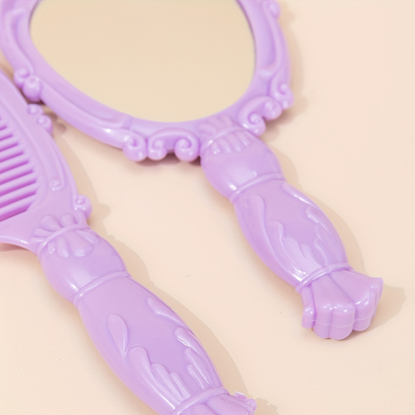 Miniature Plastic Doll Combs Brush Hand Mirror Doll Vanity