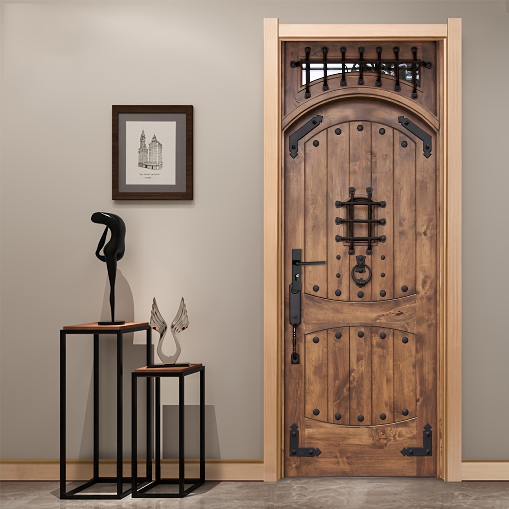 Adesivo per porta – Portone antico in legno