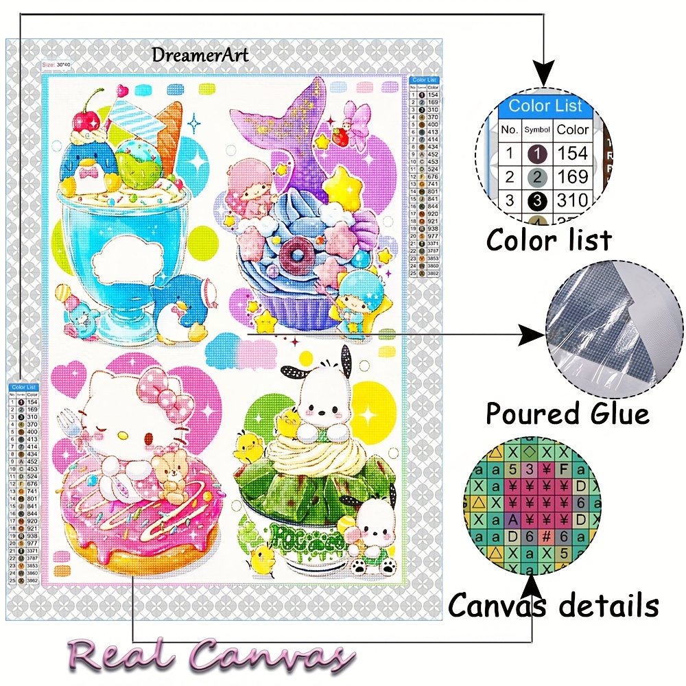 Vervaco Diamond Art Kit 8.75X8.75-Hello Kitty