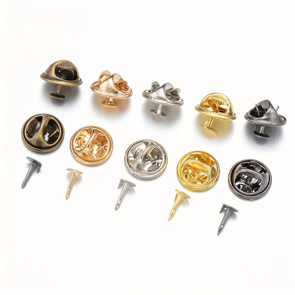 Trimming Shop 30pcs Gold Locking Pin Backs for Fastening Clasps, Badge  Keepers, Hooks, Arts Crafts, DIY, No Tools Required 