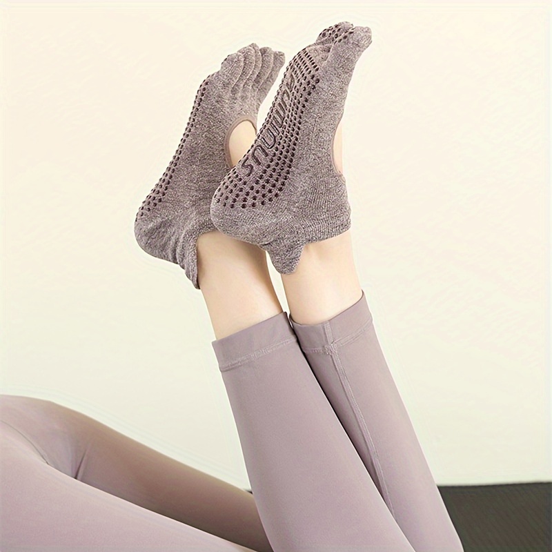 Non slip Grips Yoga Socks Five toe Split Socks Backless - Temu