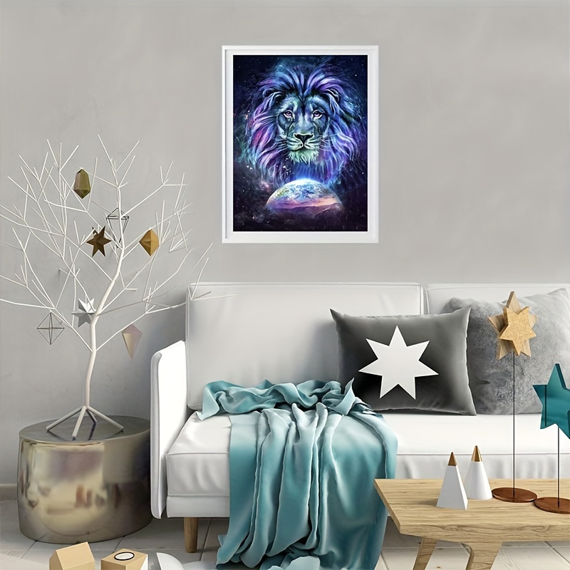 Lion 5d Diy Diamond Painting Full Round Cross Stitch Set Frameless  Rhinestone Decor Gift Birthday Gifts