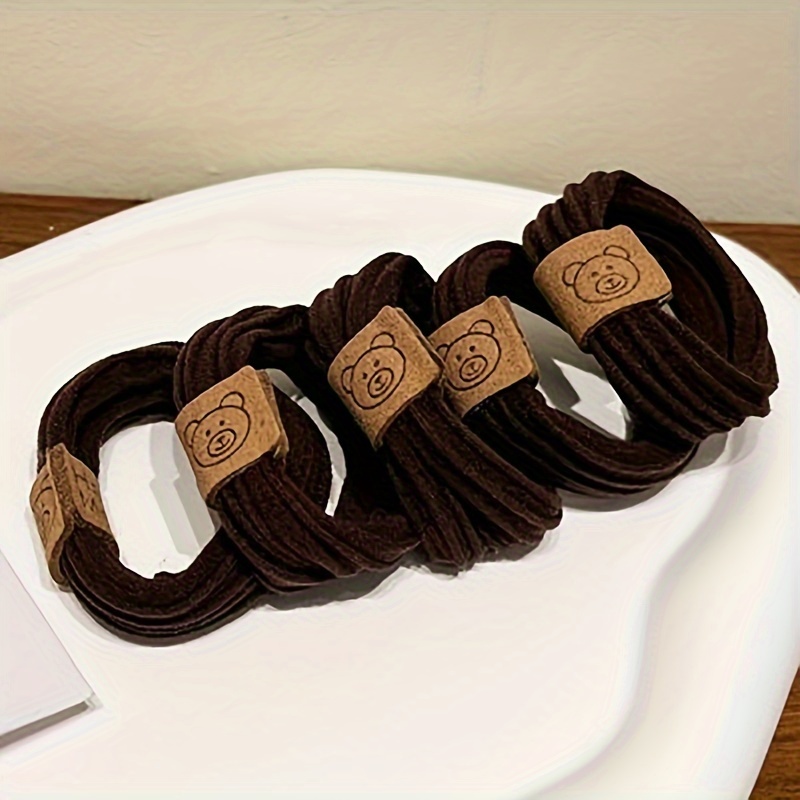 5pcs Little Bear Hair Rope Elastic Headband Thick Hair Ties