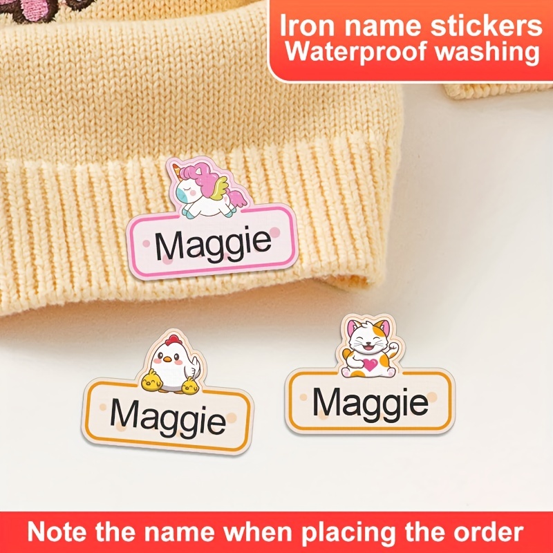 36 etiquetas termoadhesivas de tela para ropa, etiquetas de ropa  personalizadas, lavables para niños, etiquetas con nombre personalizadas  para ropa