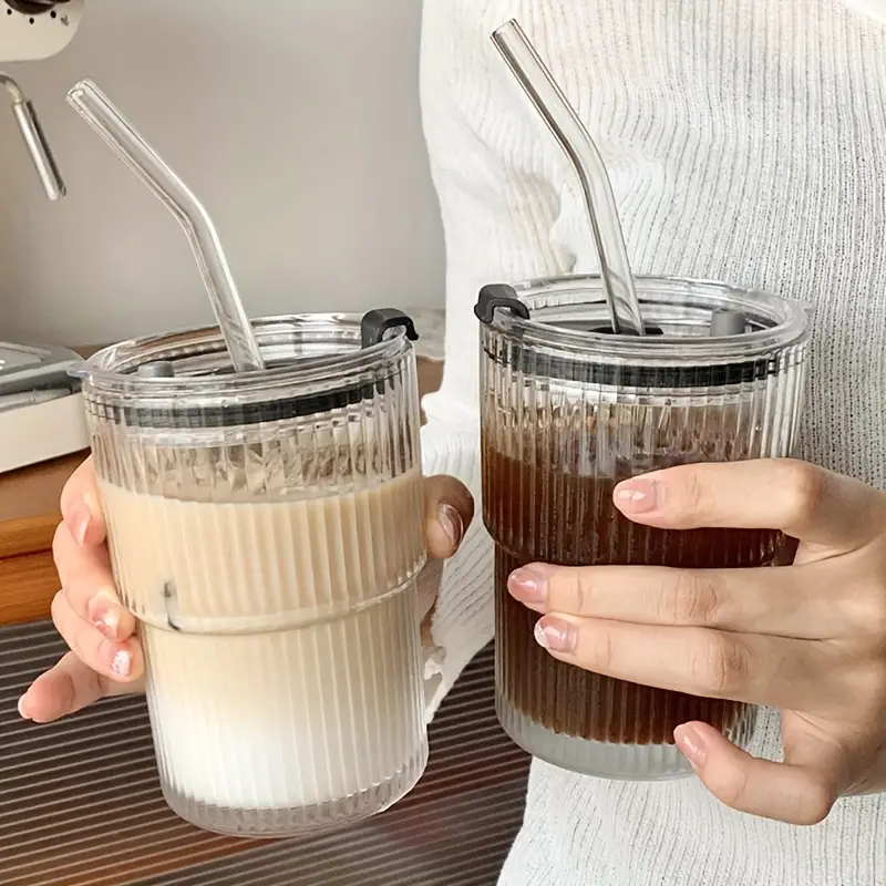 Cute Vertical Bamboo Cup For Milk, Coffee, And Water - High-value Glass  Tumbler For Home And Office Use - Aesthetic And Durable Drinkware For  Summer And Winter - Temu
