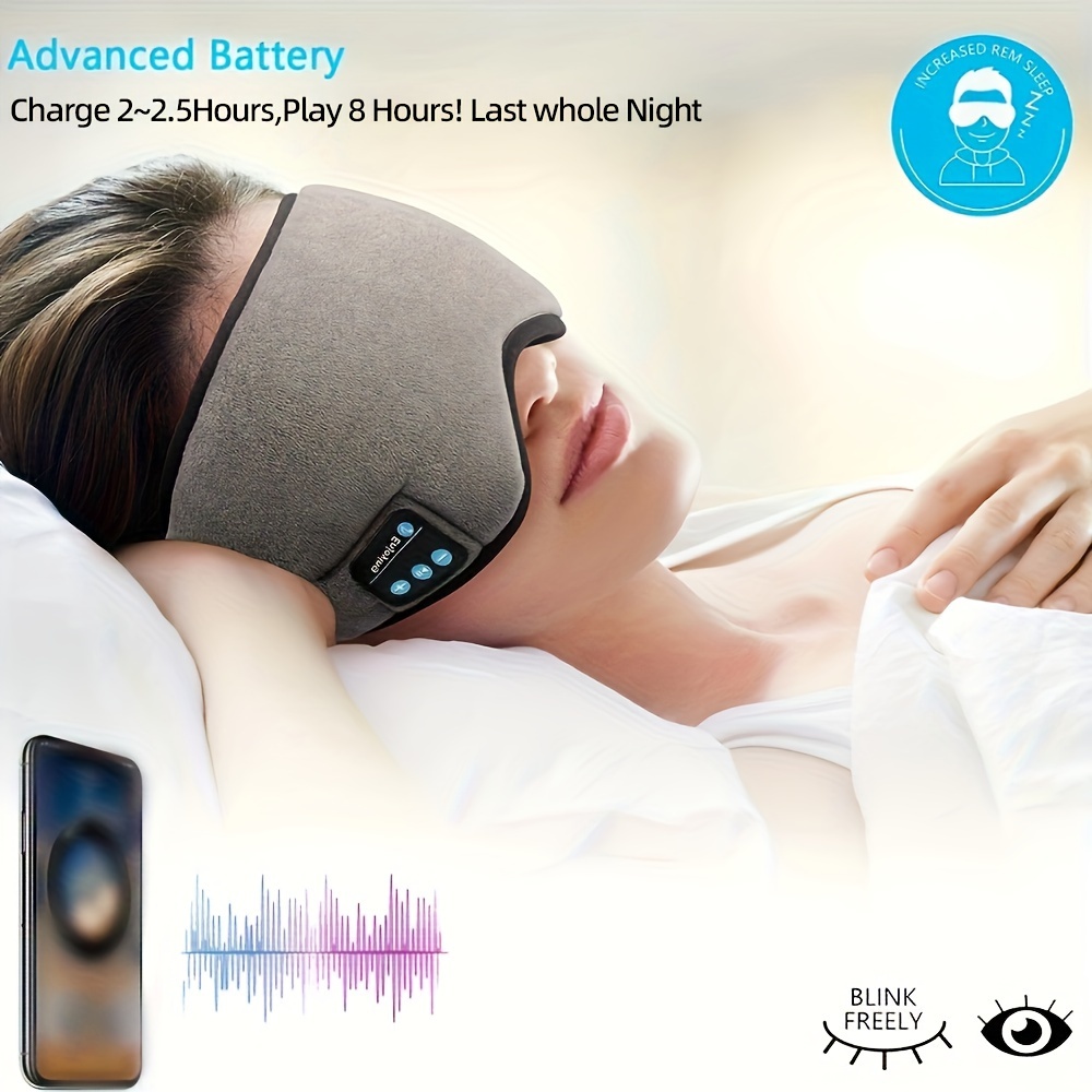 Wireless Sleep Mask Sleep Headphones Adjustable Washable - Temu